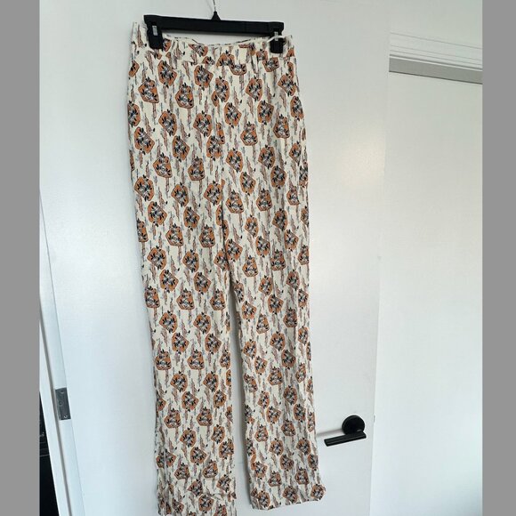 New/Tags On Prada Printed Flare Trousers, Size 40